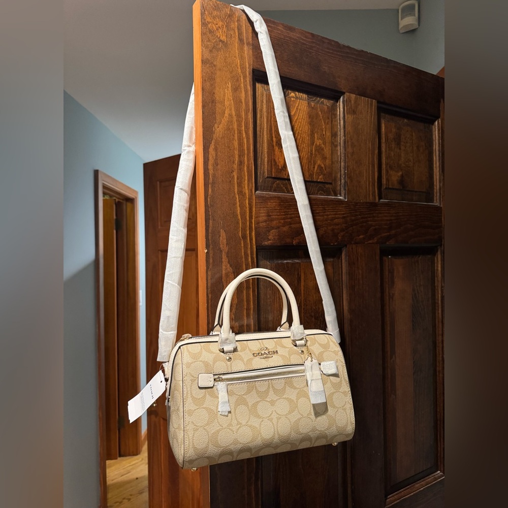 NWT Rowan Satchel Bag In Signature Canvas
Color Sand